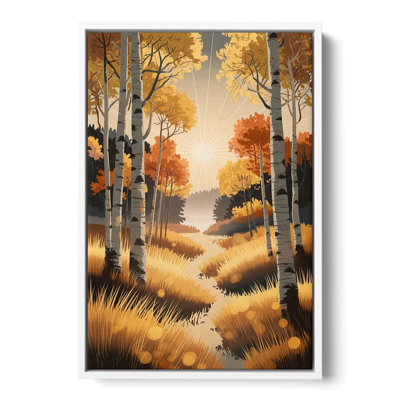 Aspen Sunrise Glow Front - White Canvas Wall Art