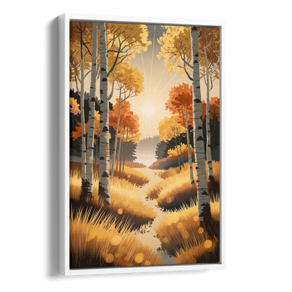 Aspen Sunrise Glow Side - White Canvas Wall Art