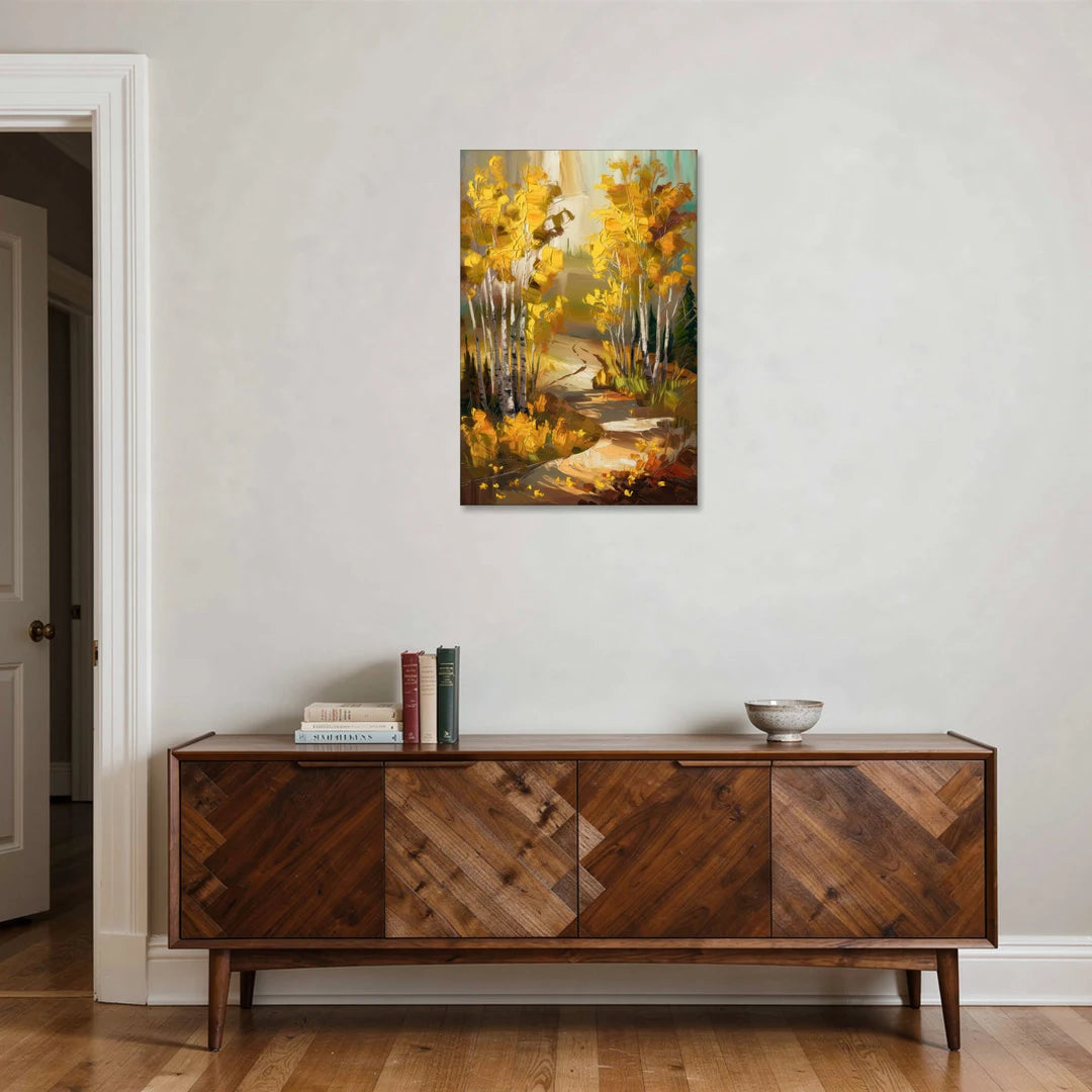 Aspen Trail Through the Trees - Canvas Wall Art - Coffee Table - 24x36