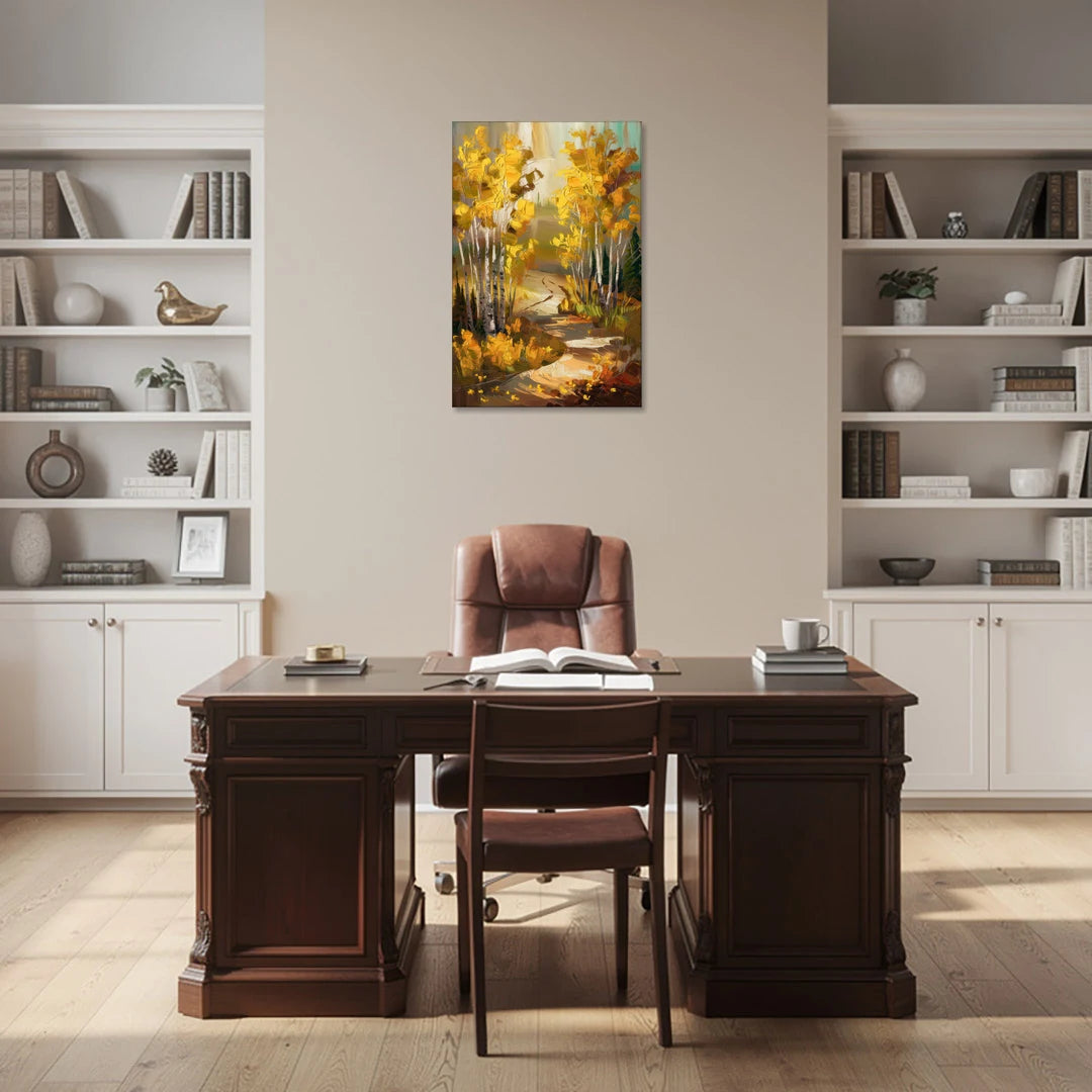 Aspen Trail Through the Trees - Canvas Wall Art - Office - 24x36