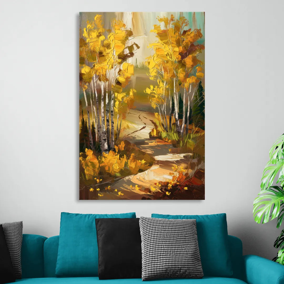Aspen Trail Through the Trees Sitting Room - Canvas Wall Art
