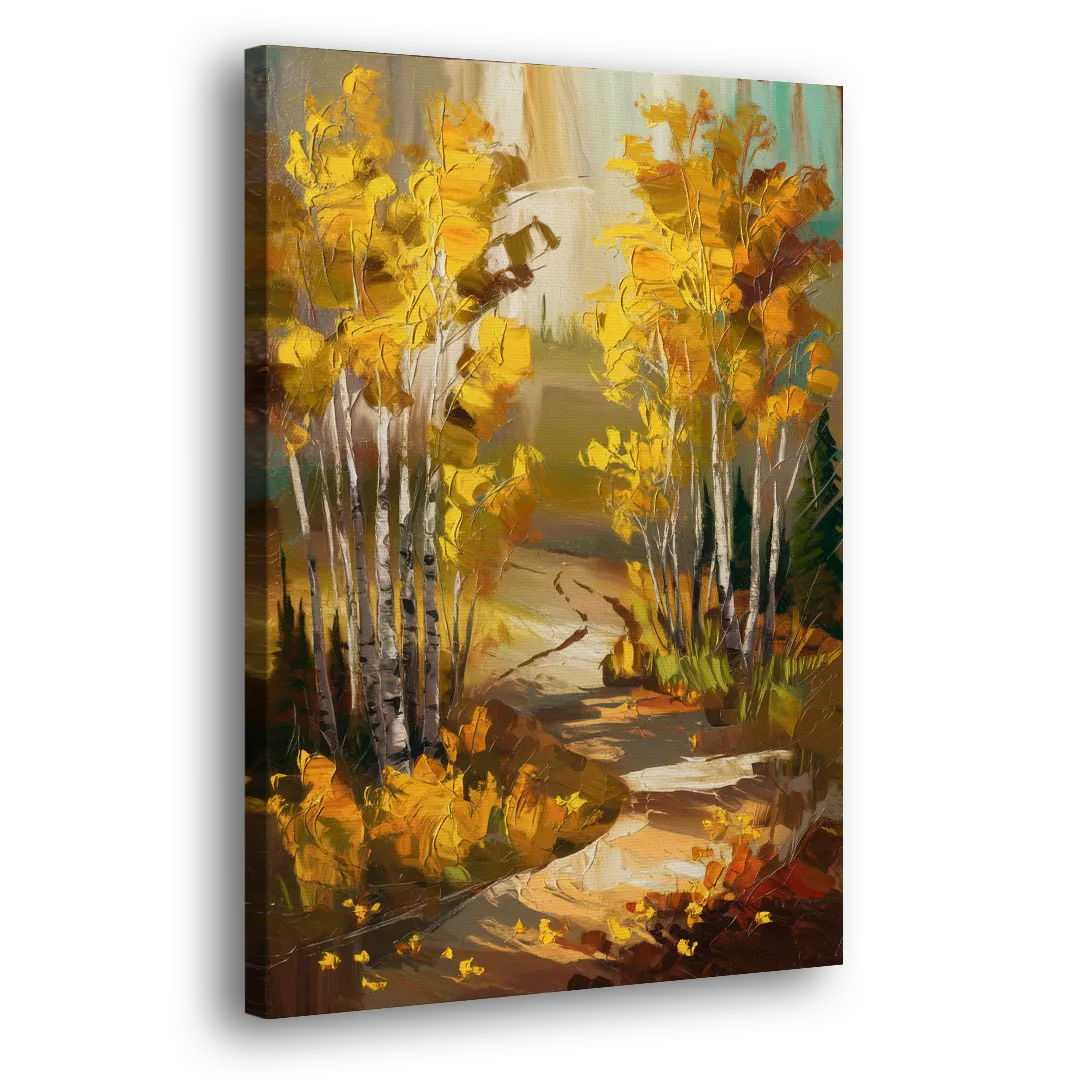 Aspen Trail Through the Trees Side - Canvas Wall Art