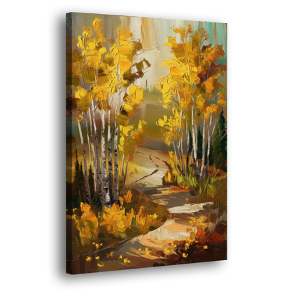 Aspen Trail Through the Trees Side - Canvas Wall Art