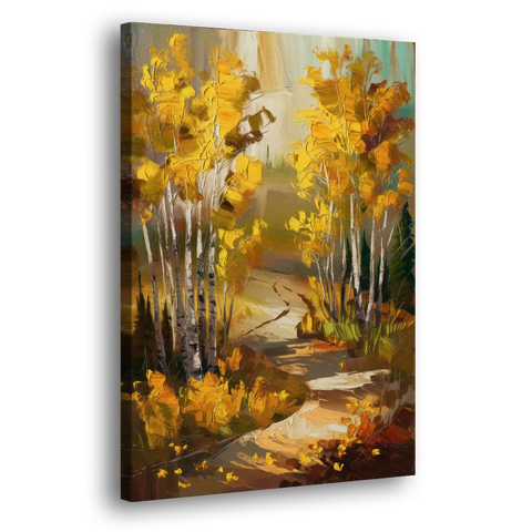Aspen Trail Through the Trees - Canvas Wall Art