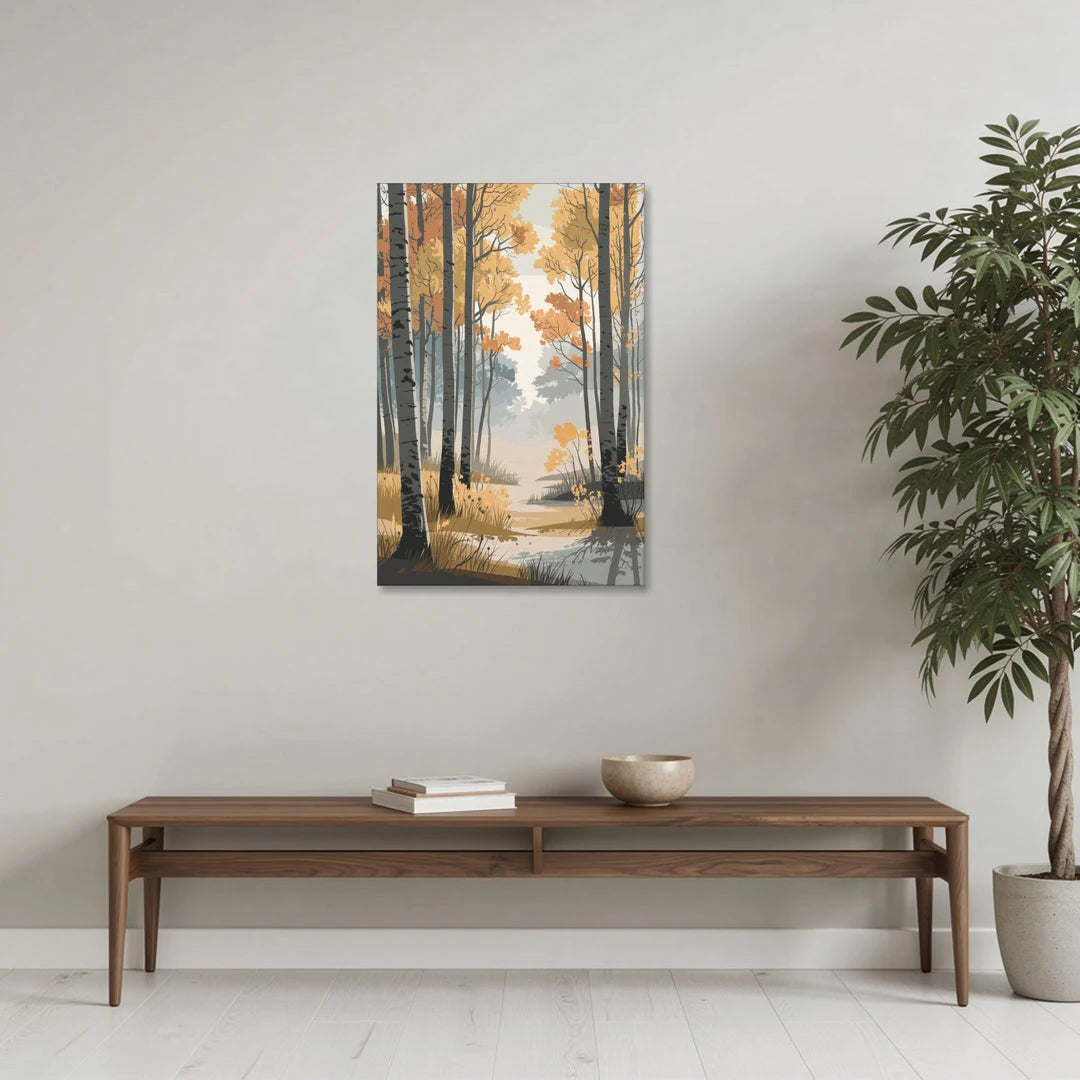 Aspen Tranquil Woodland - Canvas Wall Art - Coffee Table - 24x36