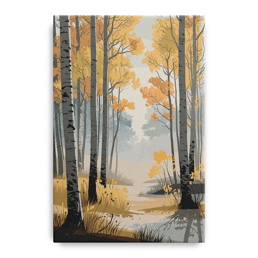 Aspen Tranquil Woodland Front - Canvas Wall Art