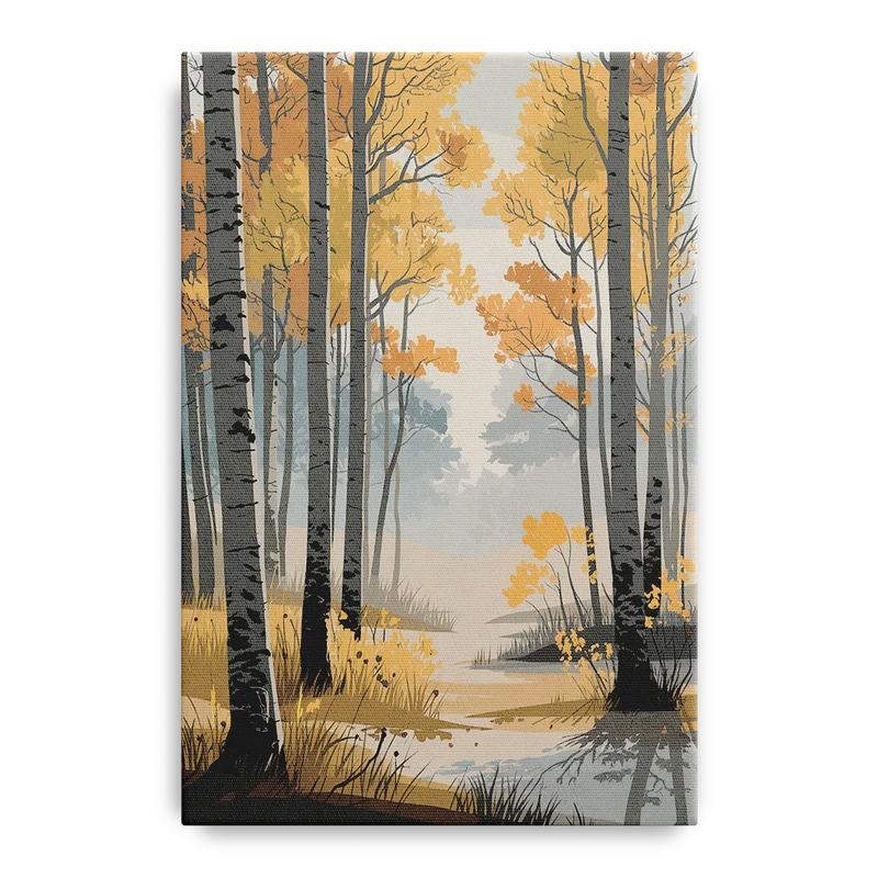 Aspen Tranquil Woodland Front - Canvas Wall Art