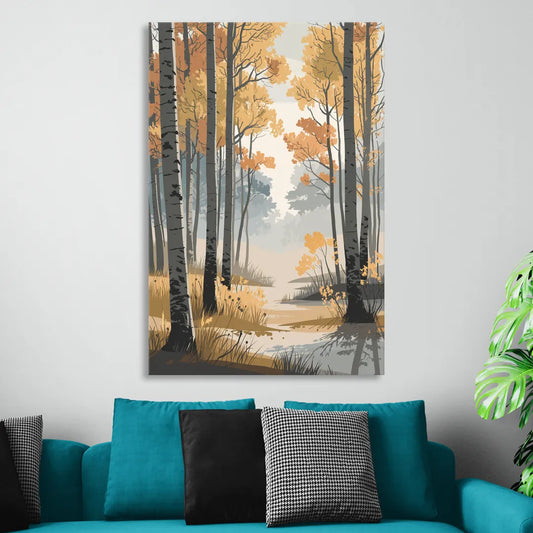 Aspen Tranquil Woodland Living Room - Canvas Wall Art