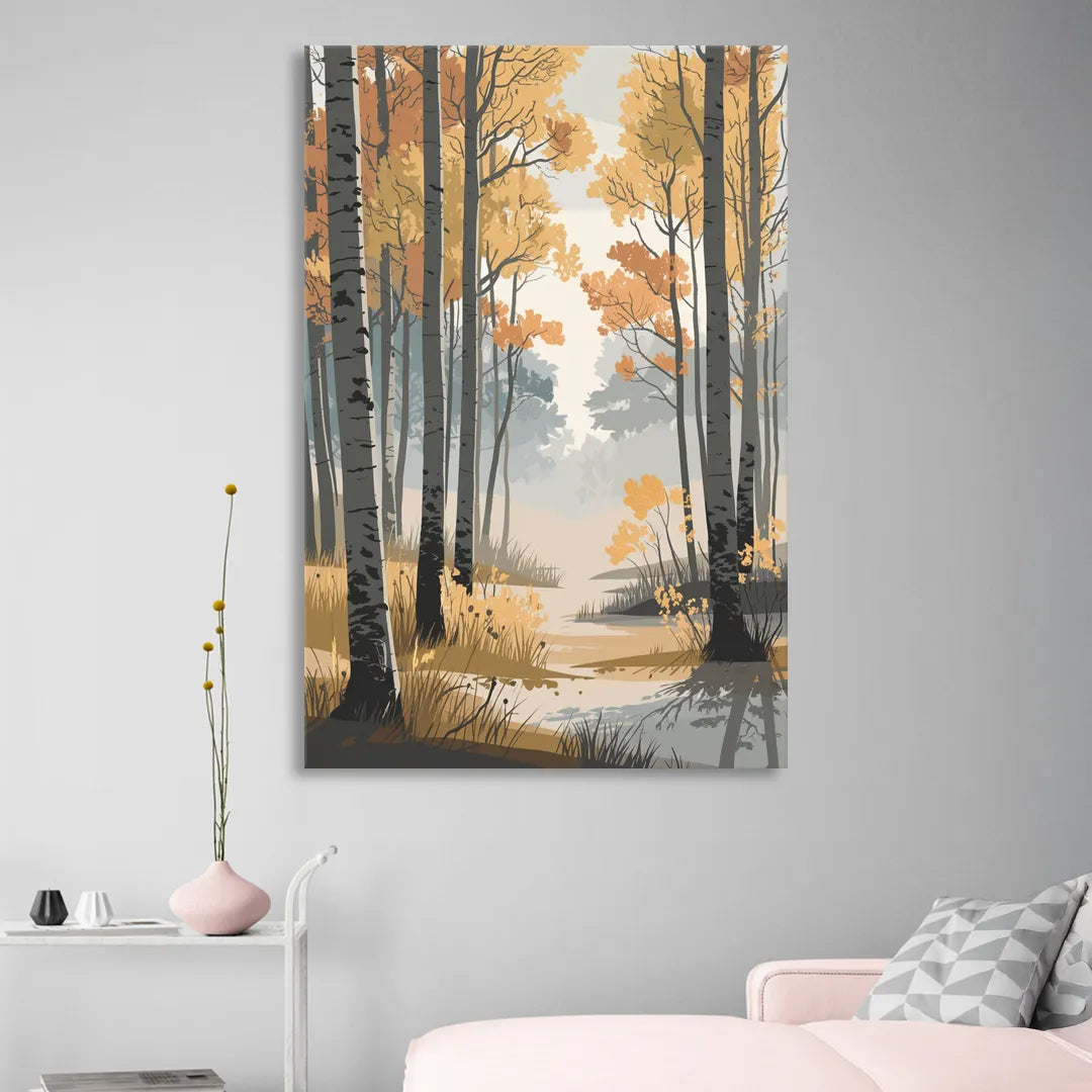 Aspen Tranquil Woodland Sitting Room - Canvas Wall Art