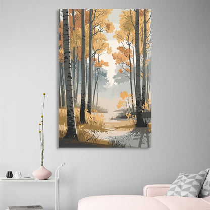Aspen Tranquil Woodland Sitting Room - Canvas Wall Art