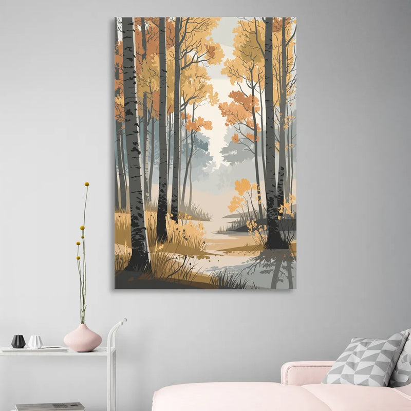 Aspen Tranquil Woodland Sitting Room - Canvas Wall Art