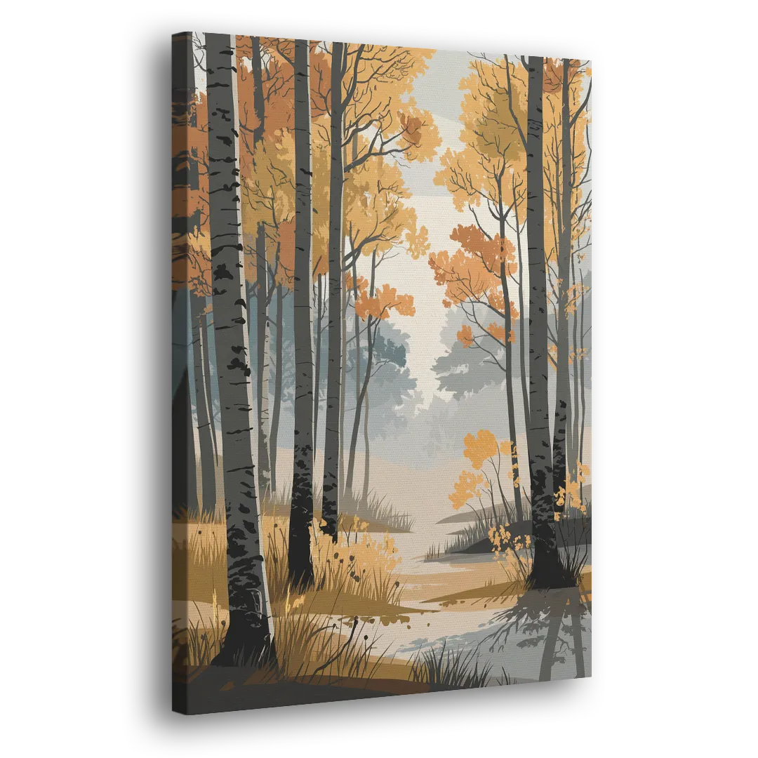 Aspen Tranquil Woodland Side - Canvas Wall Art