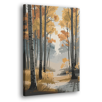 Aspen Tranquil Woodland Side - Canvas Wall Art
