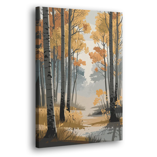 Aspen Tranquil Woodland Side - Canvas Wall Art