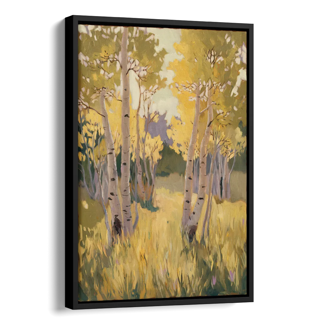 Aspen Tranquility Side - Black Canvas Wall Art