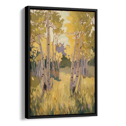 Aspen Tranquility Side - Black Canvas Wall Art