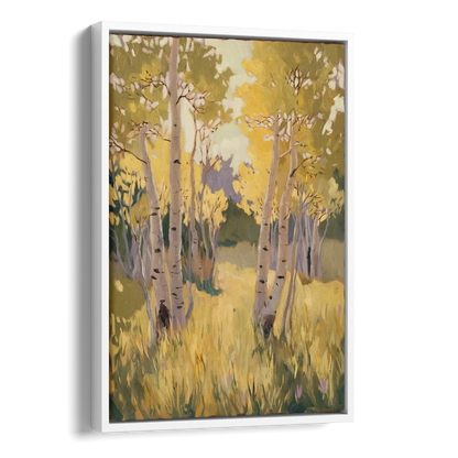 Aspen Tranquility Side - White Canvas Wall Art