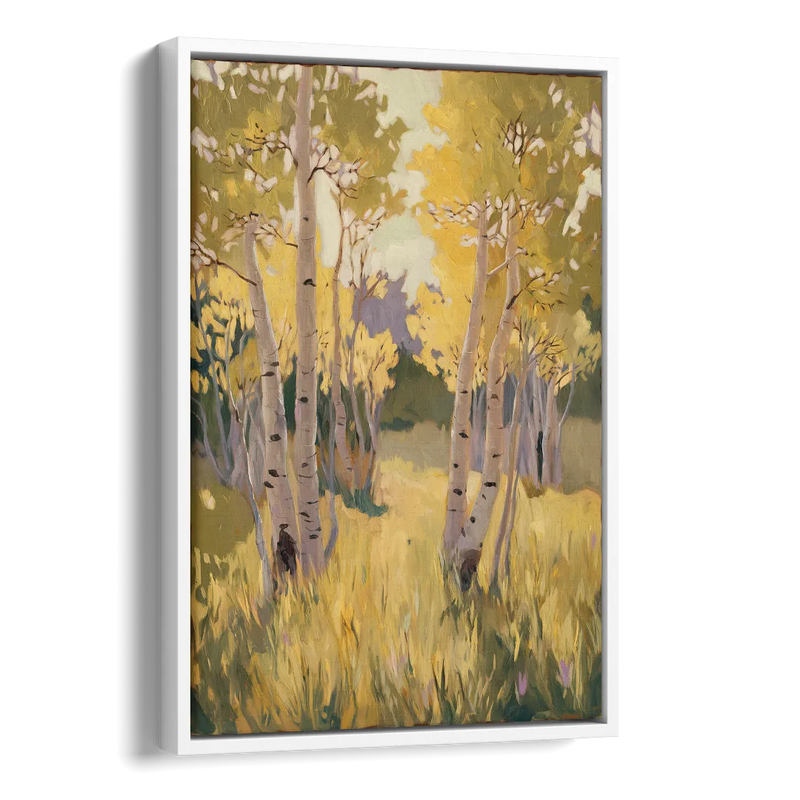 Aspen Tranquility Side - White Canvas Wall Art