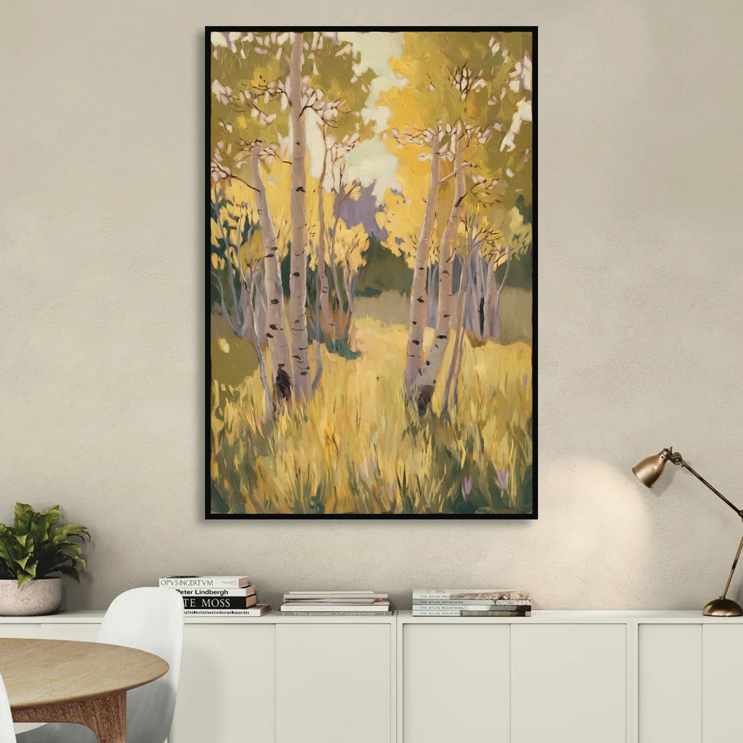 Aspen Tranquility Sitting Room - Black Canvas Wall Art