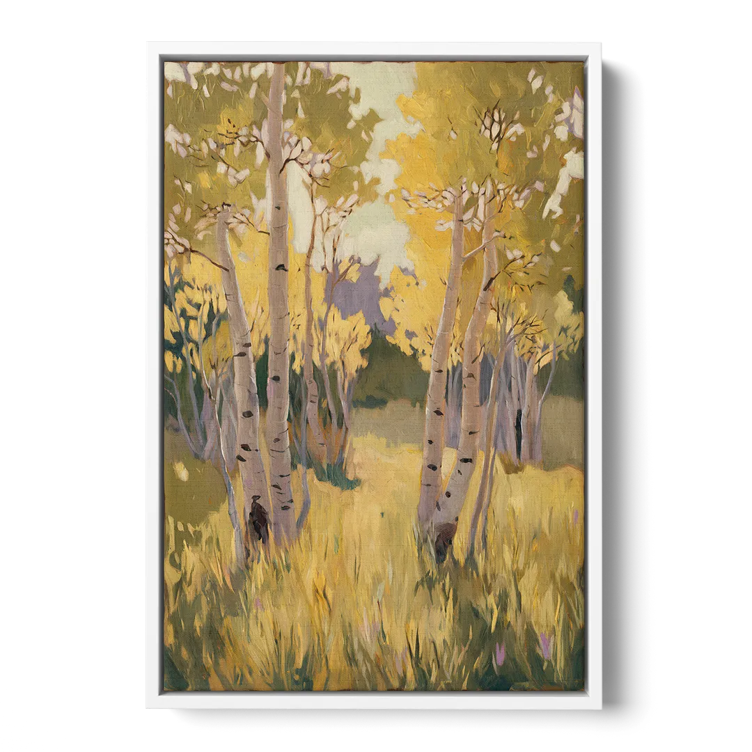 Aspen Tranquility Front - White Canvas Wall Art