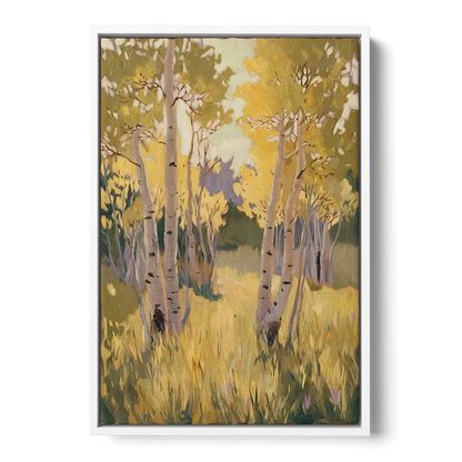 Aspen Tranquility Front - White Canvas Wall Art