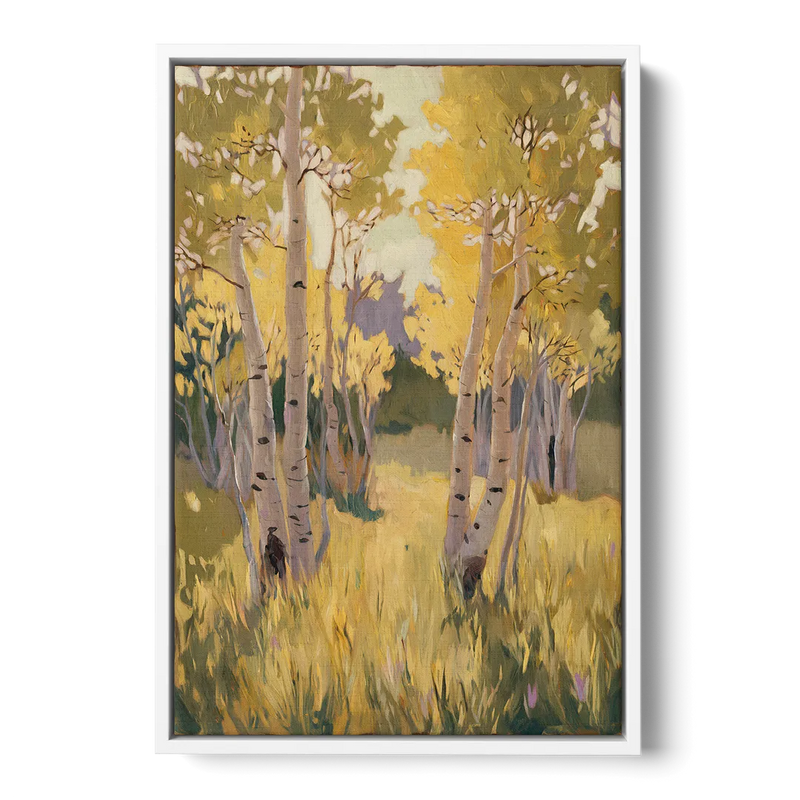 Aspen Tranquility Front - White Canvas Wall Art