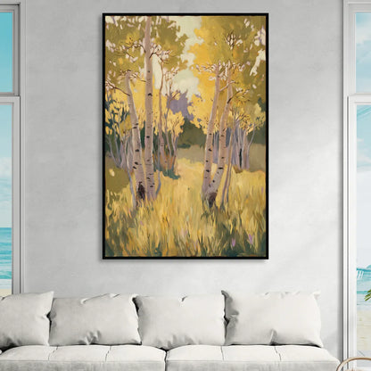 Aspen Tranquility Living Room - Black Canvas Wall Art