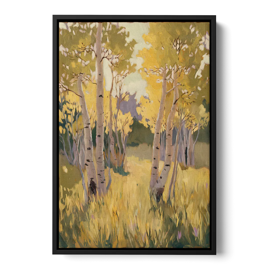 Aspen Tranquility Front - Black Canvas Wall Art