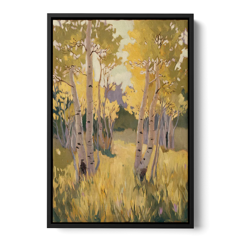 Aspen Tranquility Front - Black Canvas Wall Art