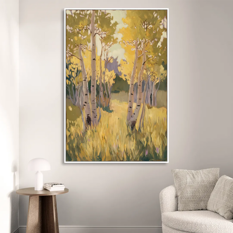 Aspen Tranquility Sitting Room - White Canvas Wall Art