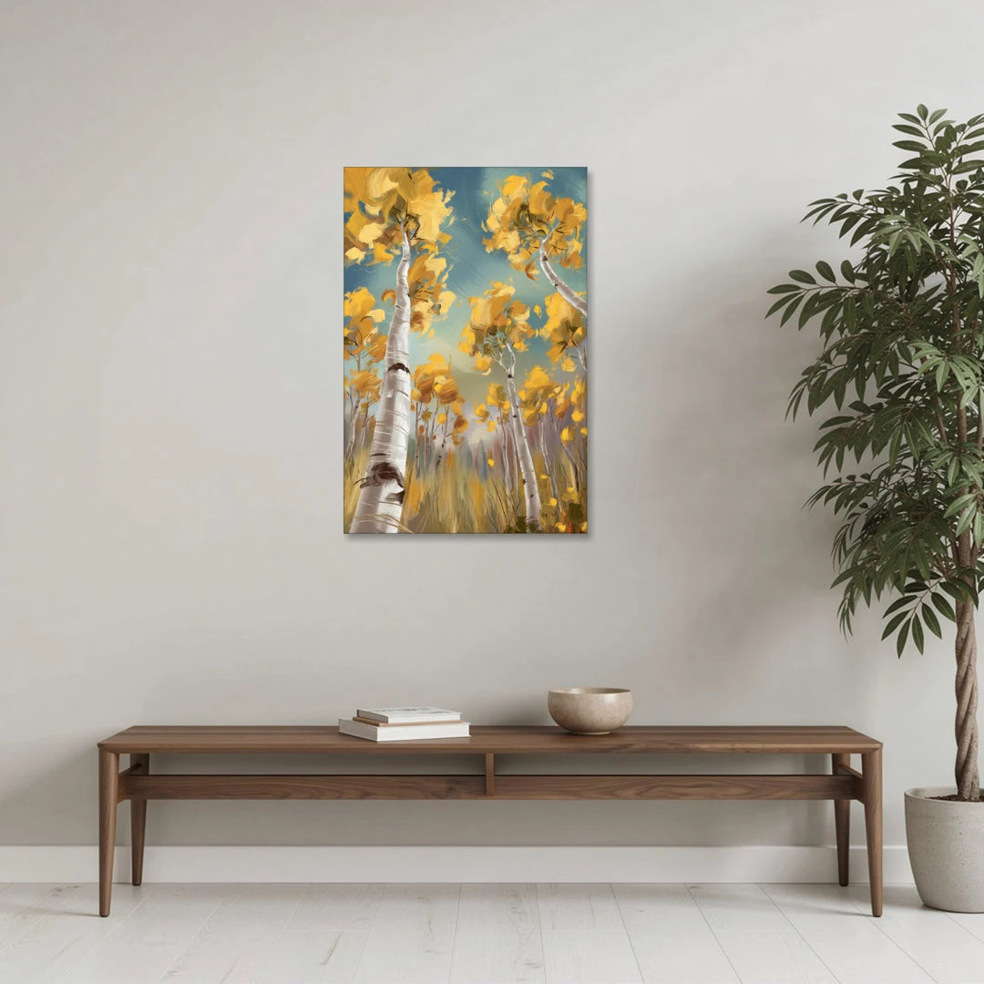 Aspen Tree Canopy - Canvas Wall Art - Coffee Table - 24x36