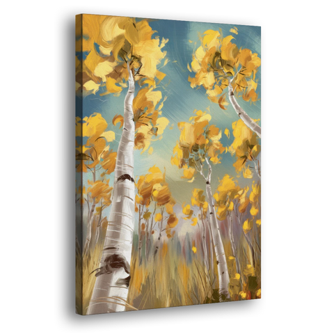 Aspen Tree Canopy - Canvas Wall Art - Side