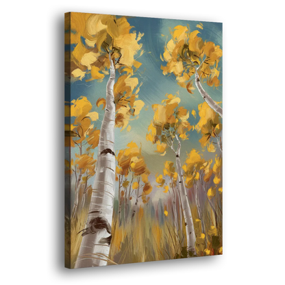 Aspen Tree Canopy Side - Canvas Wall Art
