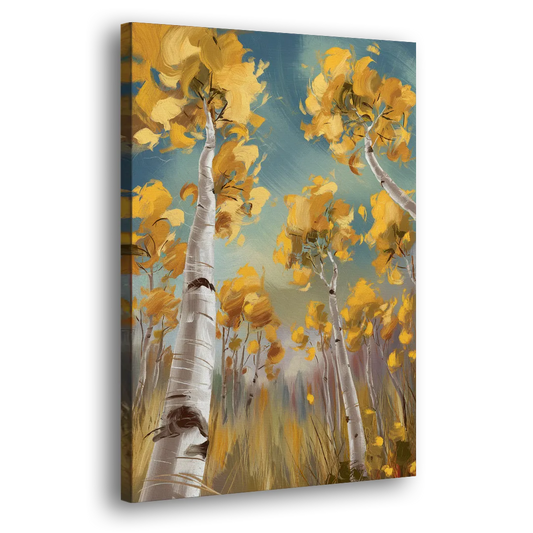 Aspen Tree Canopy Side - Canvas Wall Art