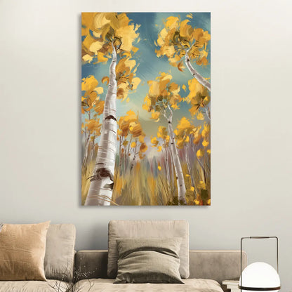 Aspen Tree Canopy Living Room - Canvas Wall Art