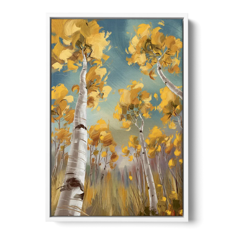 Aspen Tree Canopy Front - White Canvas Wall Art