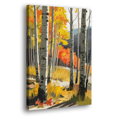 Aspen Vibrant Fall Colors - Canvas Wall Art - Side