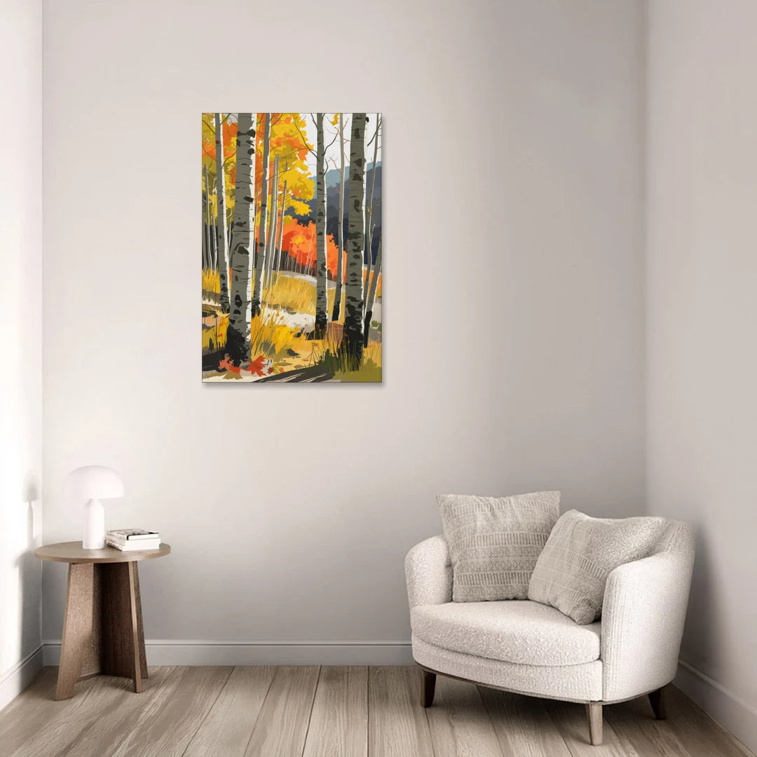 Aspen Vibrant Fall Colors - Canvas Wall Art - Sofa - 24x36