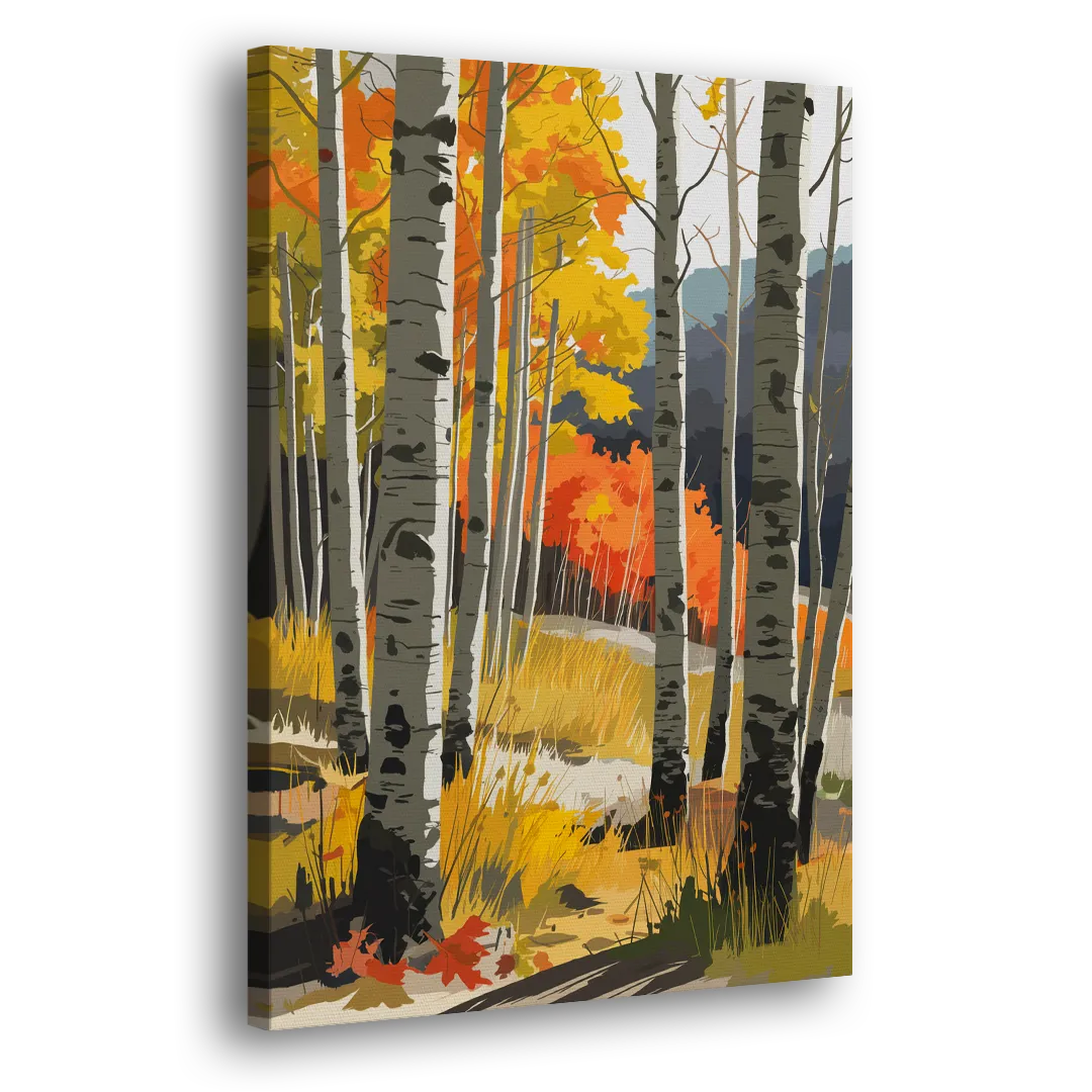 Aspen Vibrant Fall Colors Side - Canvas Wall Art