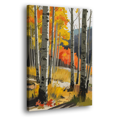 Aspen Vibrant Fall Colors Side - Canvas Wall Art
