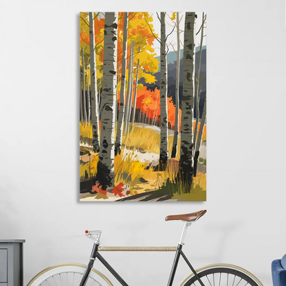 Aspen Vibrant Fall Colors Living Room - Canvas Wall Art