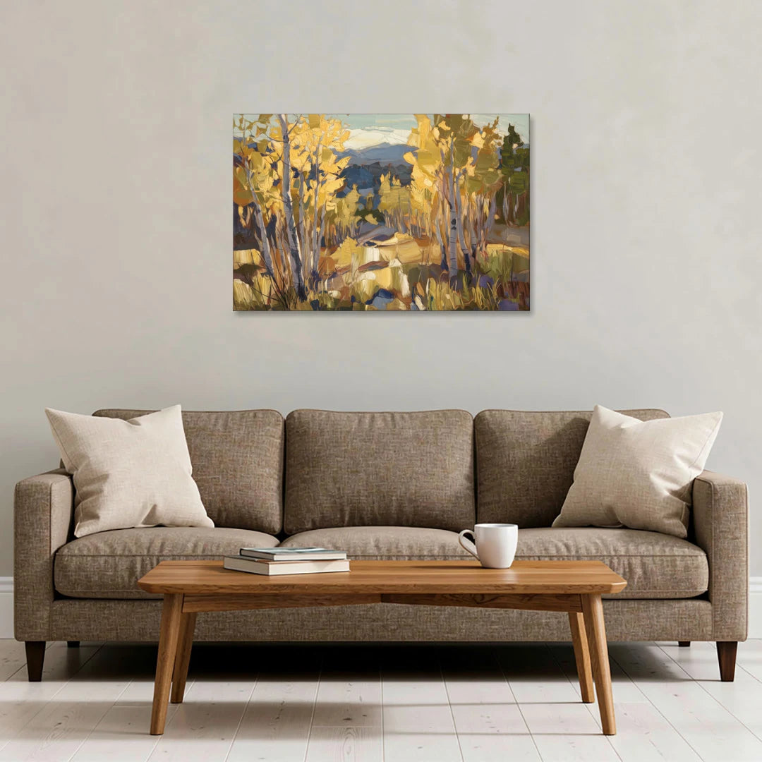 Aspen Wilderness Beauty - Canvas Wall Art - Sofa - 36x24