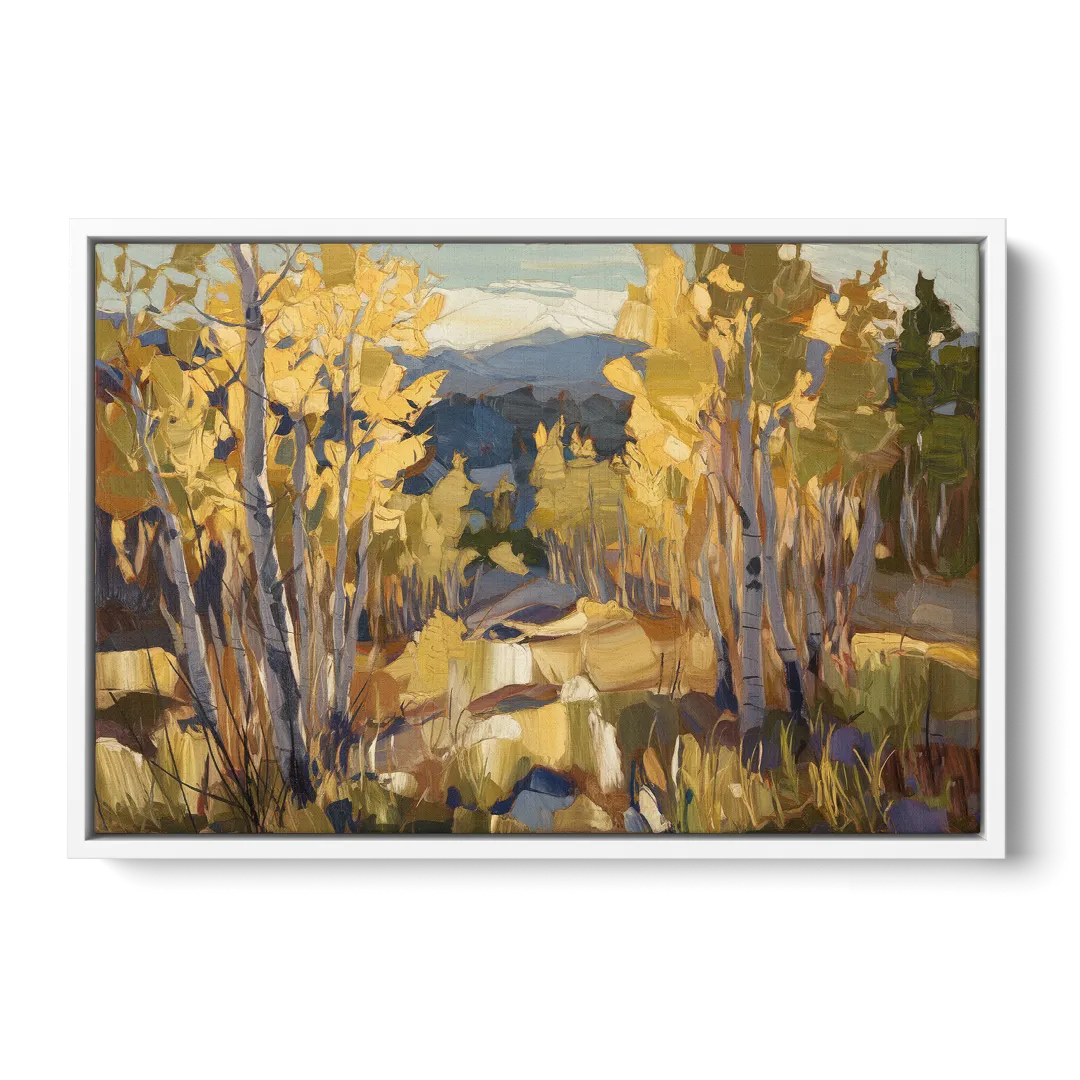 Aspen Wilderness Beauty Front - White Canvas Wall Art