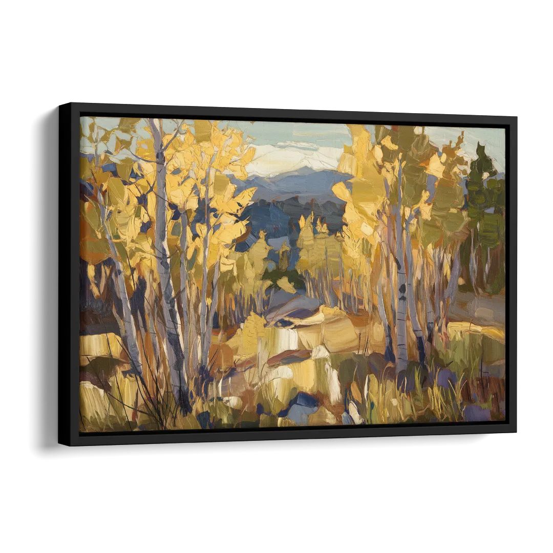 Aspen Wilderness Beauty Side - Black Canvas Wall Art