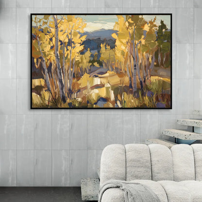Aspen Wilderness Beauty Sitting Room - Black Canvas Wall Art
