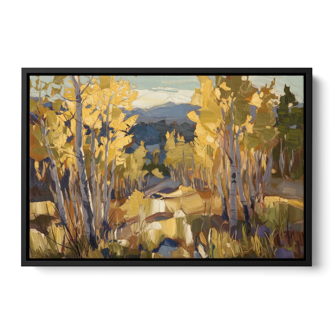 Aspen Wilderness Beauty Front - Black Canvas Wall Art