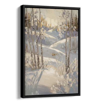 Aspen Winter Wonderland Side - Black Canvas Wall Art