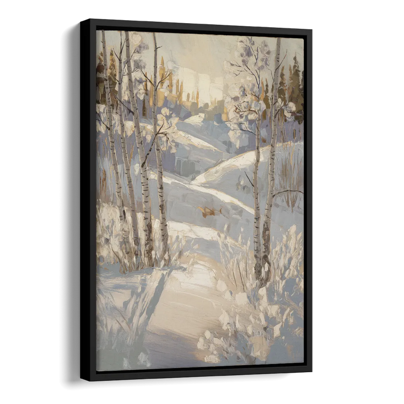 Aspen Winter Wonderland Side - Black Canvas Wall Art