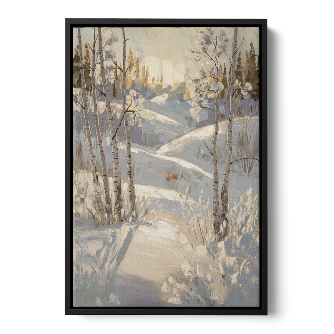 Aspen Winter Wonderland Front - Black Canvas Wall Art