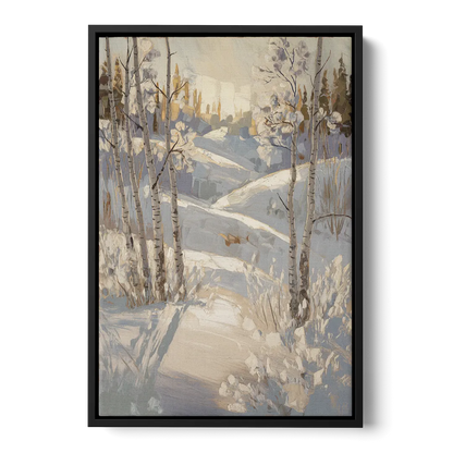 Aspen Winter Wonderland Front - Black Canvas Wall Art